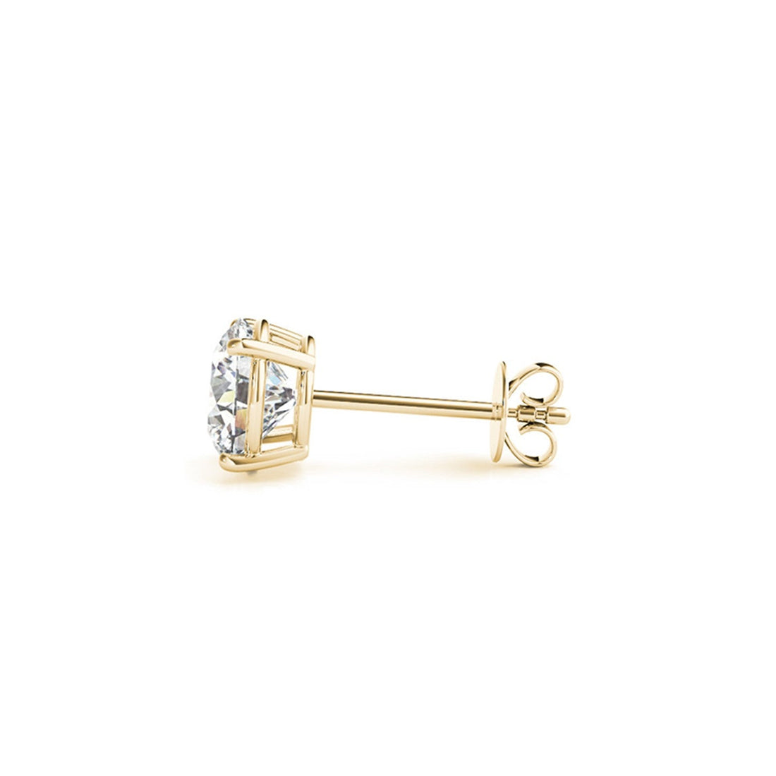 4 cttw Certified IGI Lab Grown Round Diamond Stud Earrings 14k Yellow Gold (G/VS2) - Coolpeacock