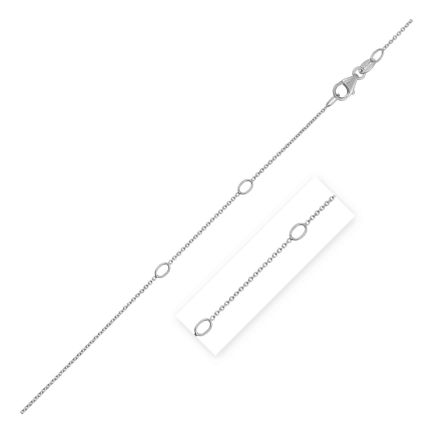 Adjustable Cable Chain in 14k White Gold (0.97 mm) - Coolpeacock