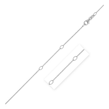 Adjustable Cable Chain in 14k White Gold (0.97 mm) - Coolpeacock
