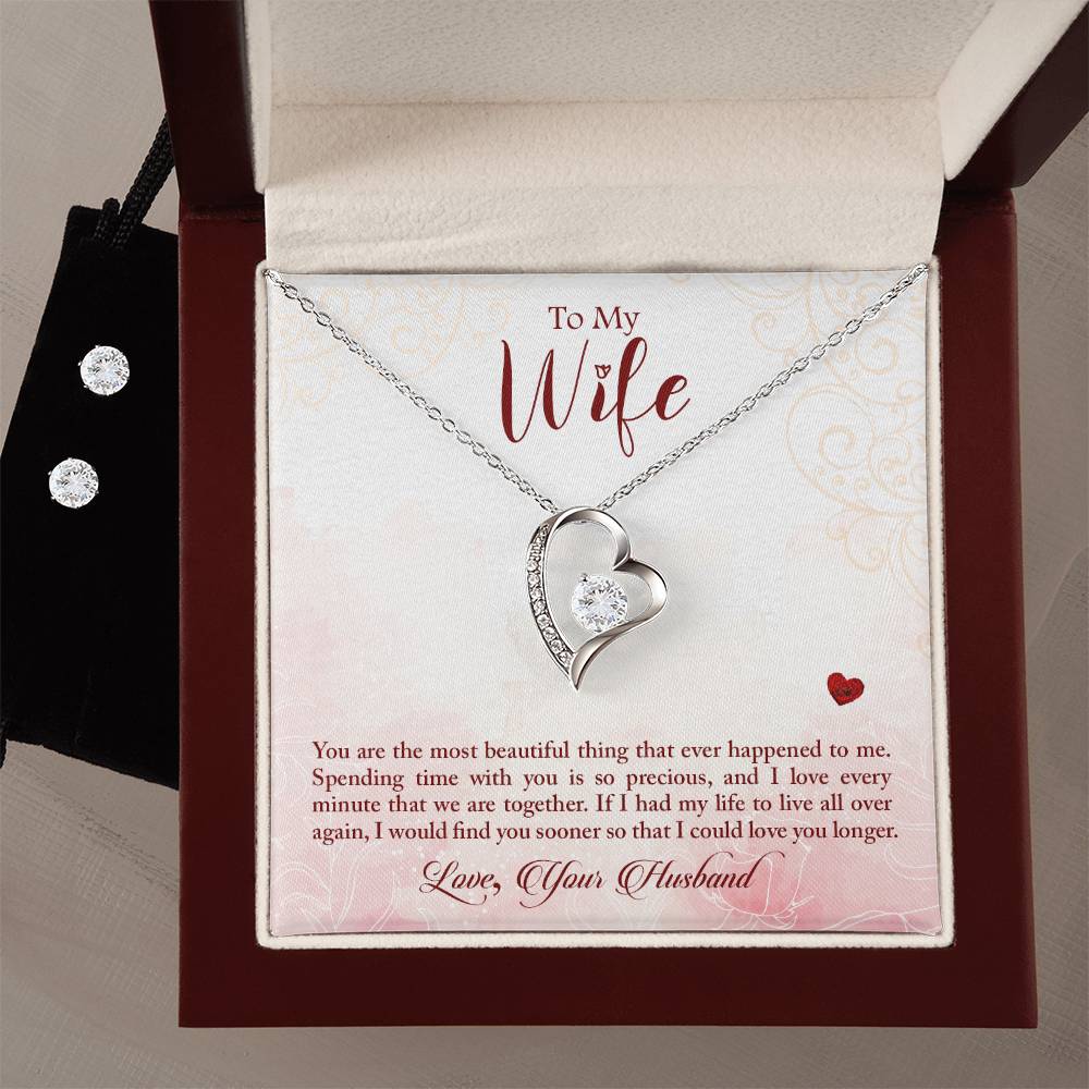 Forever Love Necklace +  Earrings FOR WIFE