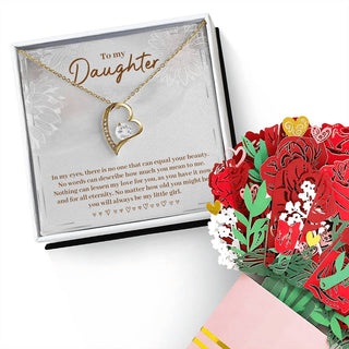 Forever Love Necklace + Flower Bouquet Bundle FOR DAUGHTER