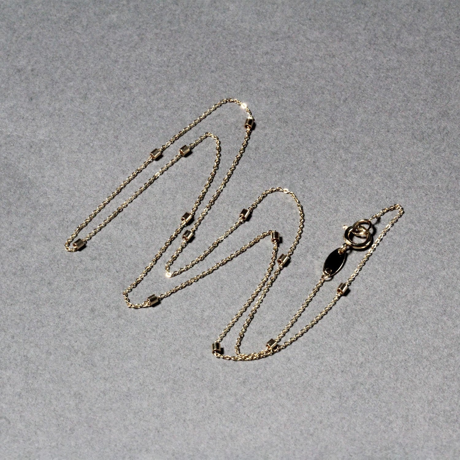 Bead Links Pendant Chain in 14k Yellow Gold (1.50 mm) - Coolpeacock
