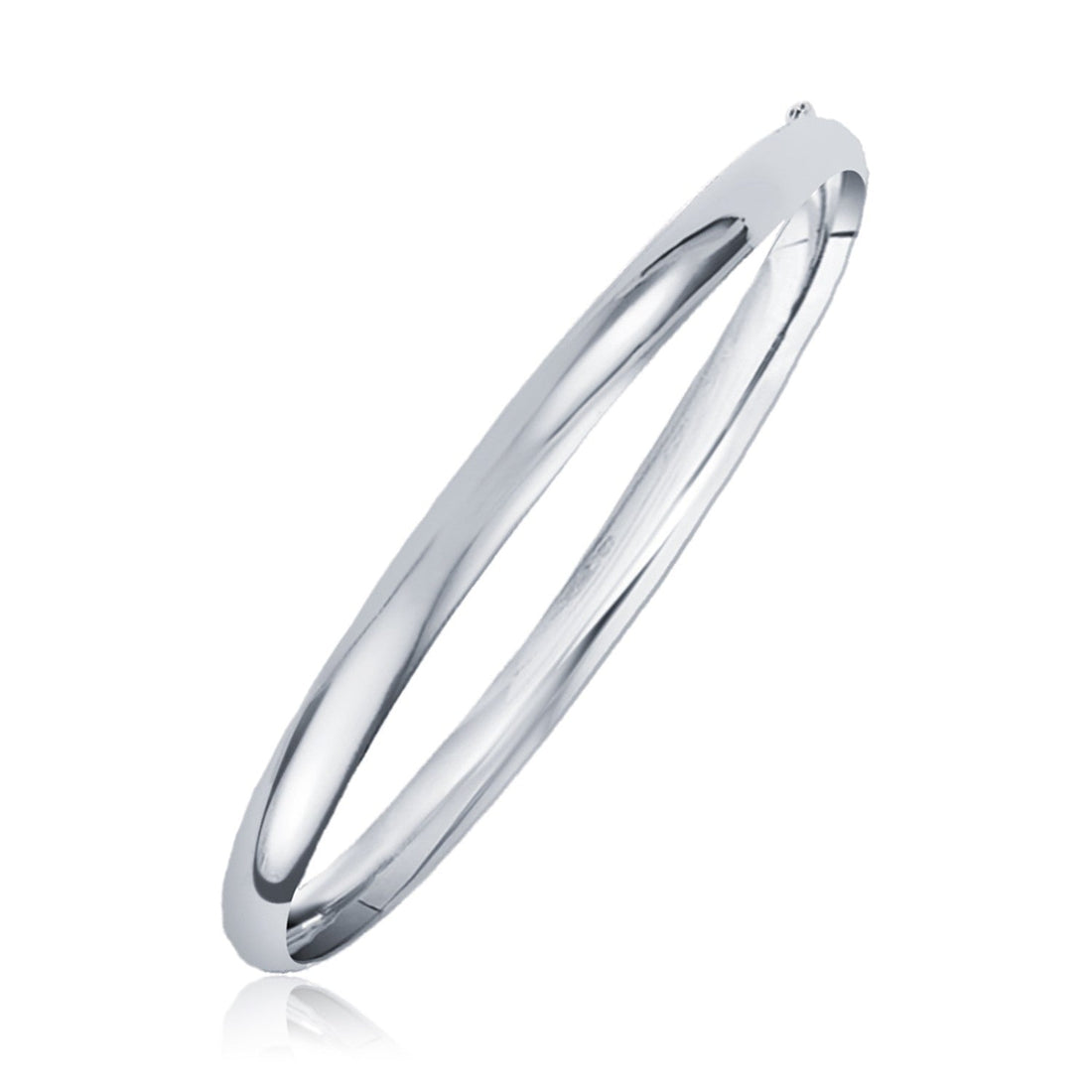 Classic Bangle in 14k White Gold (6.00 mm) - Coolpeacock