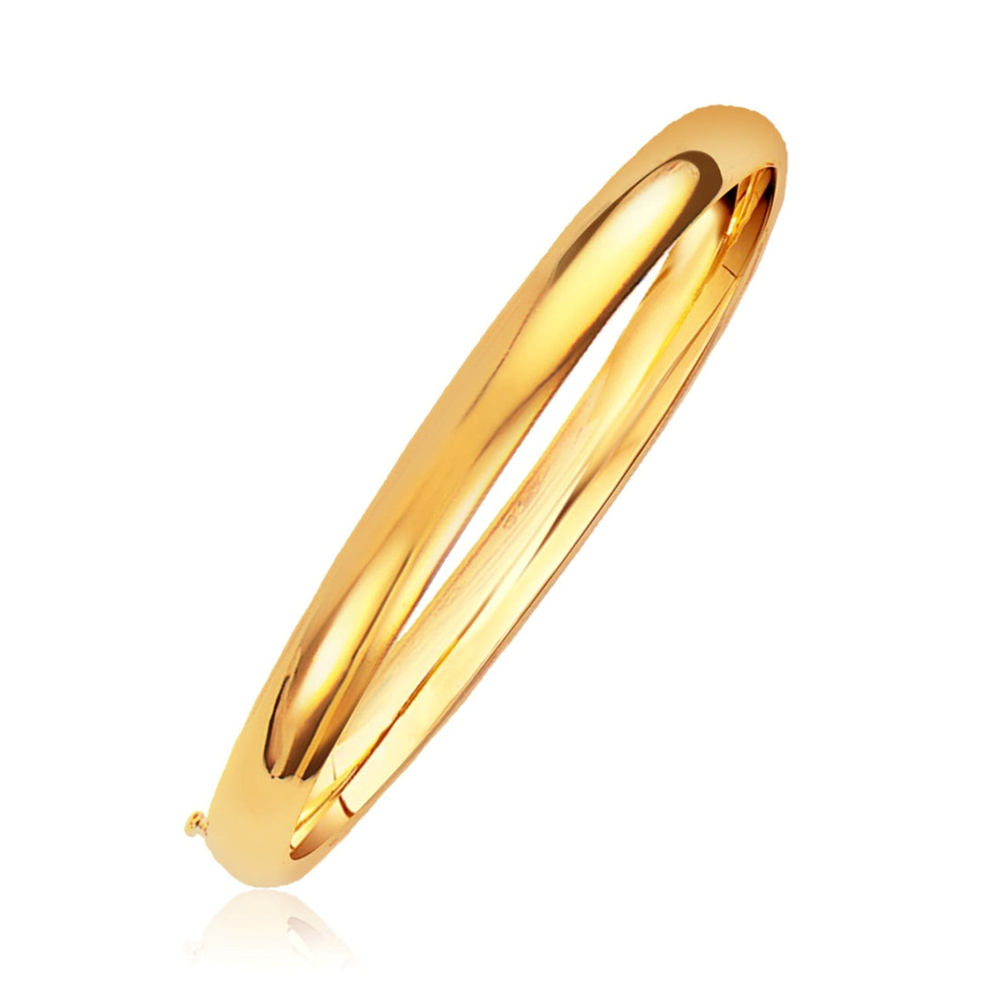 Classic Bangle in 14k Yellow Gold (6.00 mm) - Coolpeacock