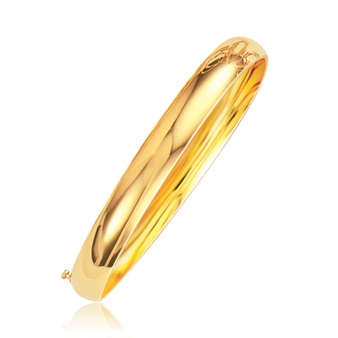 Classic Bangle in 14k Yellow Gold (8.00 mm) - Coolpeacock