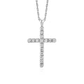 Cross Pendant with Diamonds in Sterling Silver - Coolpeacock
