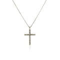 Cross Pendant with Diamonds in Sterling Silver - Coolpeacock