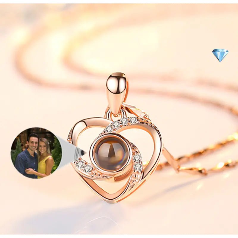 Custom Heart Projection Photo Pendant - Coolpeacock
