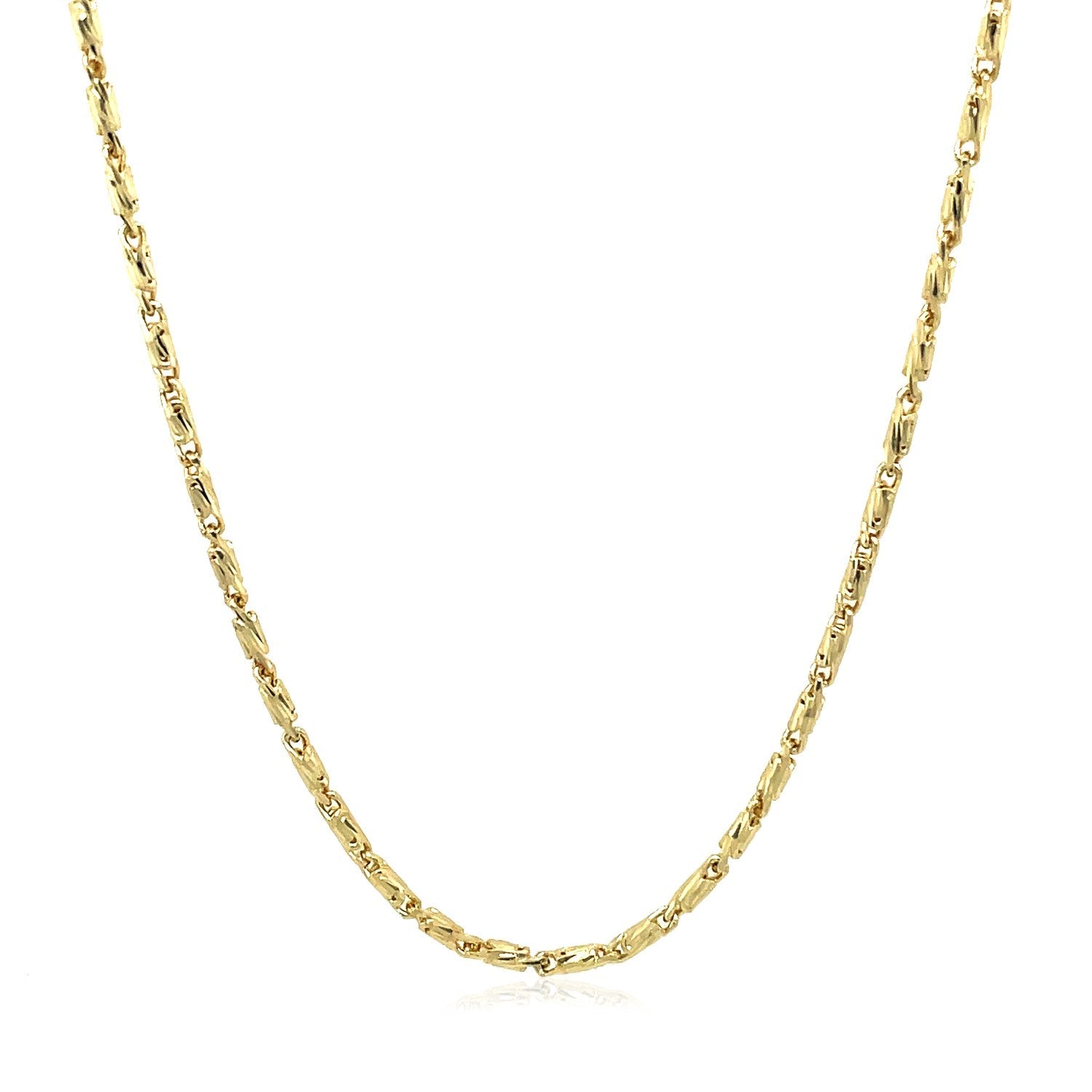 Diamond Cut Fancy Links Pendant Chain in Yellow Gold (1.50 mm) - Coolpeacock