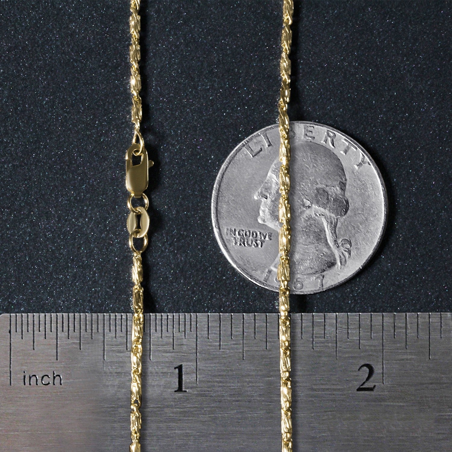 Diamond Cut Fancy Links Pendant Chain in Yellow Gold (1.50 mm) - Coolpeacock
