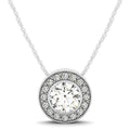 Diamond Halo with Center Bezel in 14k White Gold (5/8 cttw) - Coolpeacock