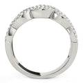 Diamond Studded Double Interlocking Waves Ring in 14k White Gold (5/8 cttw) - Coolpeacock