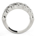 Diamond Studded Four Leaf Clover Motif Ring in 14k White Gold (1/4 cttw) - Coolpeacock