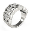 Diamond Studded Four Leaf Clover Motif Ring in 14k White Gold (1/4 cttw) - Coolpeacock