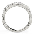Diamond Studded Interlocking Waves Ring in 14k White Gold (5/8 cttw) - Coolpeacock