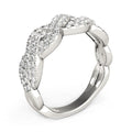 Diamond Studded Interlocking Waves Ring in 14k White Gold (5/8 cttw) - Coolpeacock