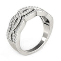Diamond Studded Ring with Four Curves in 14k White Gold (5/8 cttw) - Coolpeacock
