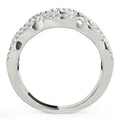 Diamond Studded Ring with Four Curves in 14k White Gold (5/8 cttw) - Coolpeacock