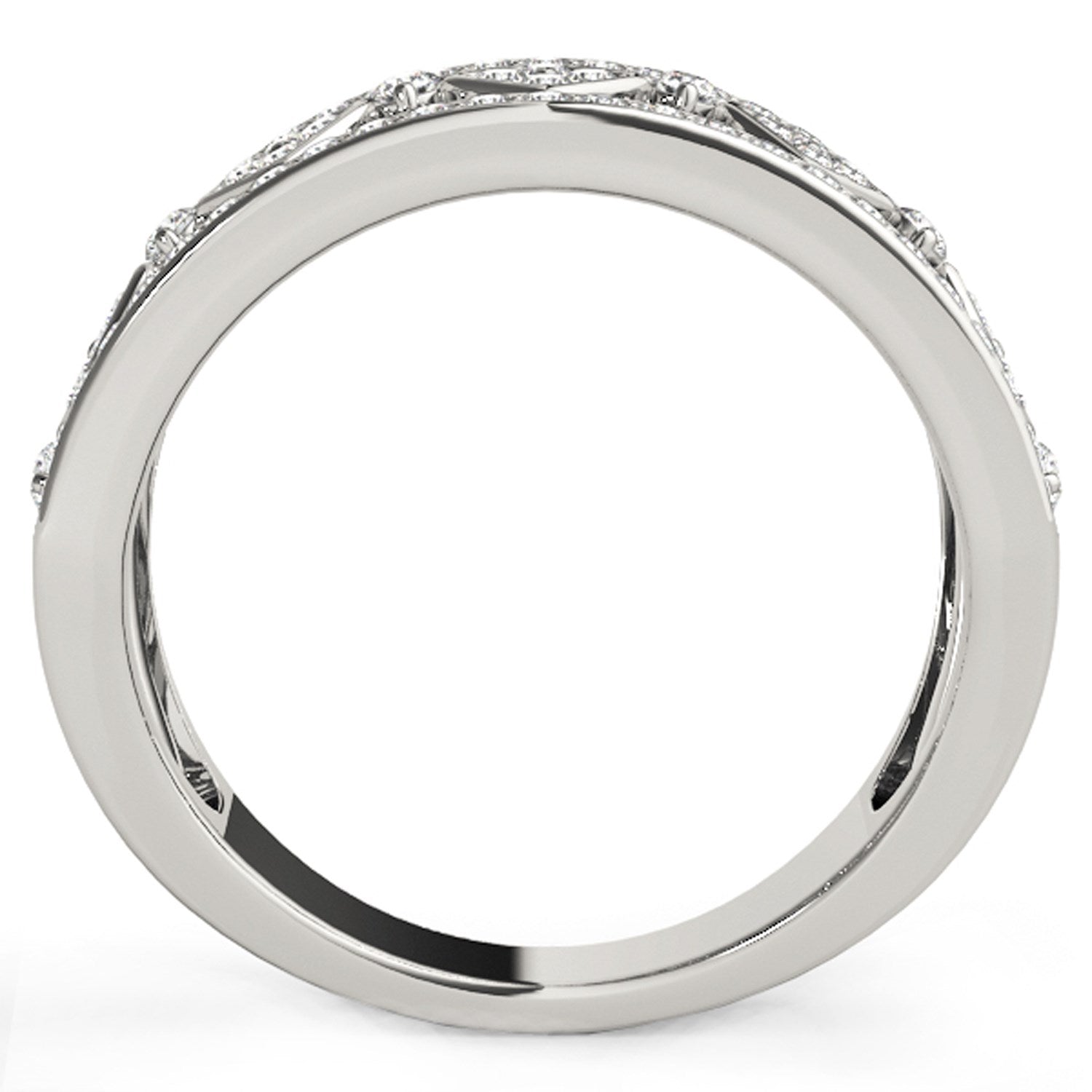 Diamond Studded Square Motif Ring in 14k White Gold (1/2 cttw) - Coolpeacock