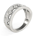 Diamond Studded Square Motif Ring in 14k White Gold (1/2 cttw) - Coolpeacock