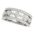 Diamond Studded Square Motif Ring in 14k White Gold (1/2 cttw) - Coolpeacock