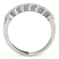 Diamond Studded Wide Multi - Diagonal Pattern Ring in 14k White Gold (5/8 cttw) - Coolpeacock