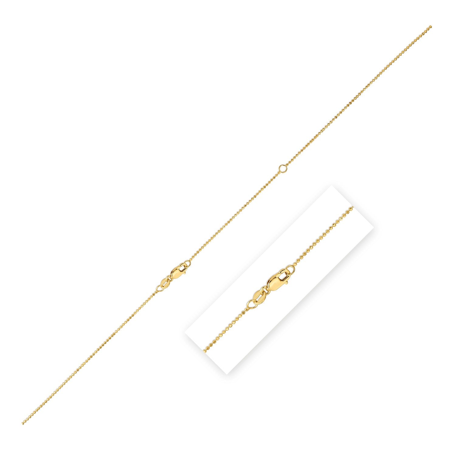 Double Extendable Bead Chain in 14k Yellow Gold (1.00 mm) - Coolpeacock