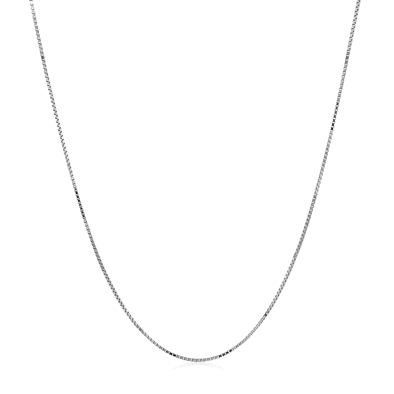 Double Extendable Box Chain in 14k White Gold (0.51 mm) - Coolpeacock