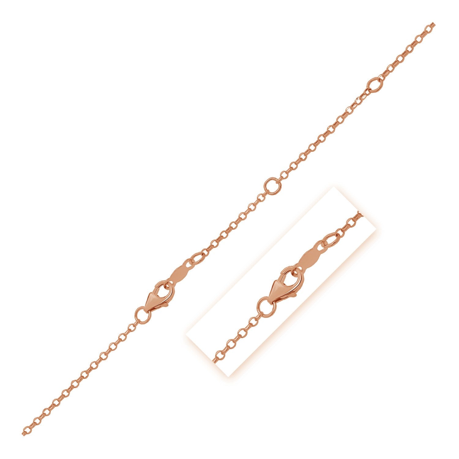 Double Extendable Cable Chain in 14k Roee Gold (1.40 mm) - Coolpeacock