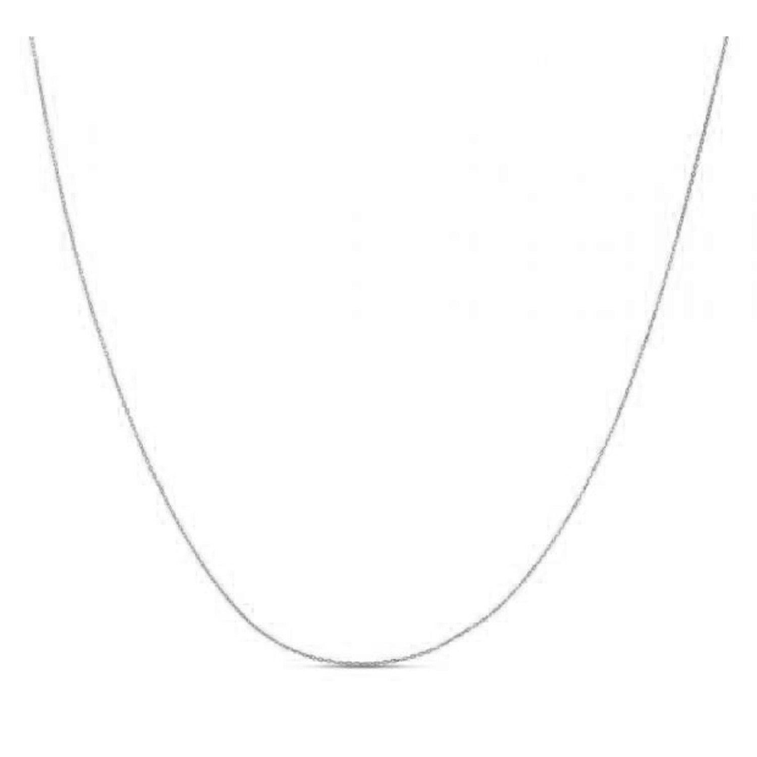 Double Extendable Diamond Cut Cable Chain in White Gold (0.87 mm) - Coolpeacock