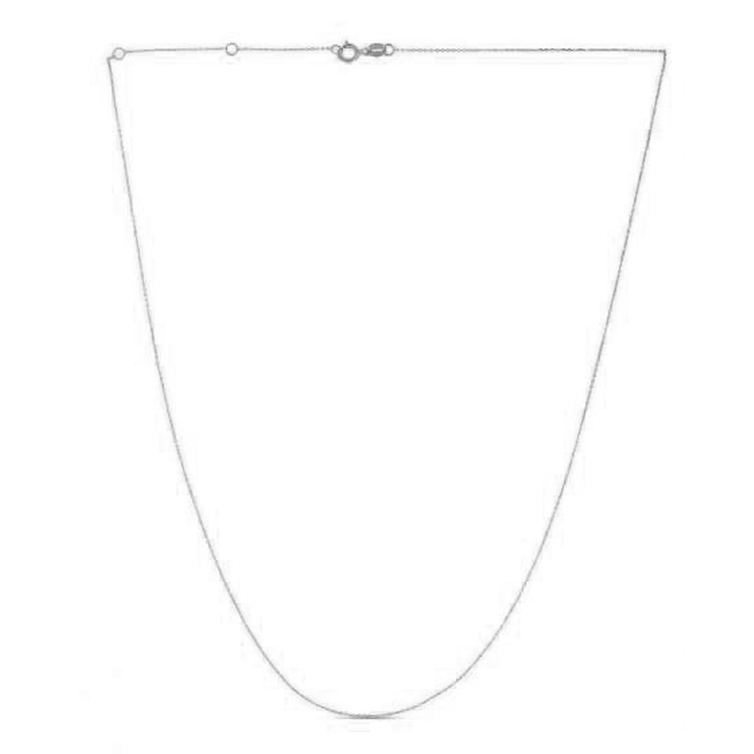 Double Extendable Diamond Cut Cable Chain in White Gold (0.87 mm) - Coolpeacock