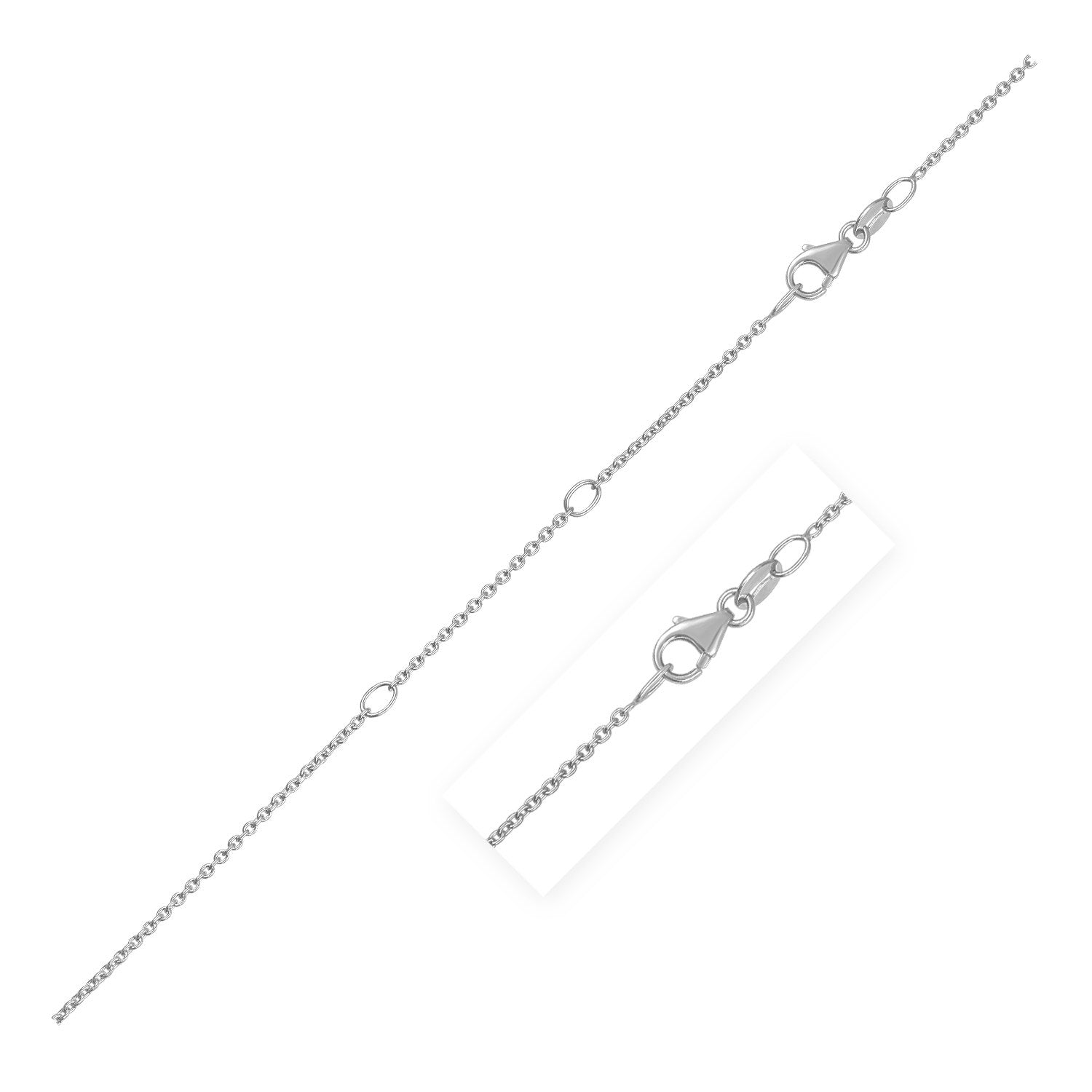 Double Extendable Diamond Cut Cable Chain in White Gold (1.30 mm) - Coolpeacock