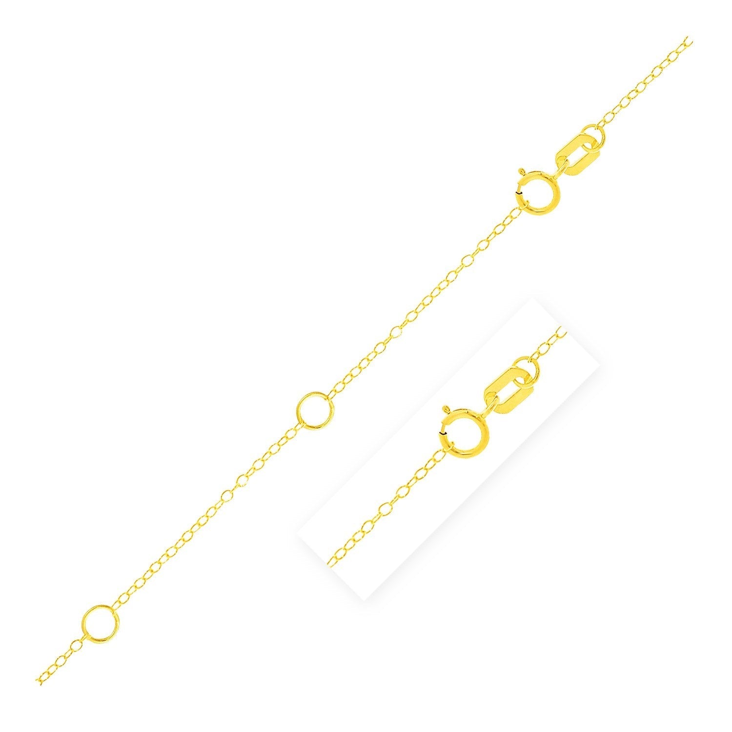 Double Extendable Piatto Chain in 10k Yellow Gold (1.30 mm) - Coolpeacock