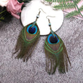 Elegant Peacock Plume Earrings - Coolpeacock
