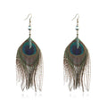 Elegant Peacock Plume Earrings - Coolpeacock