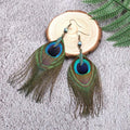 Elegant Peacock Plume Earrings - Coolpeacock