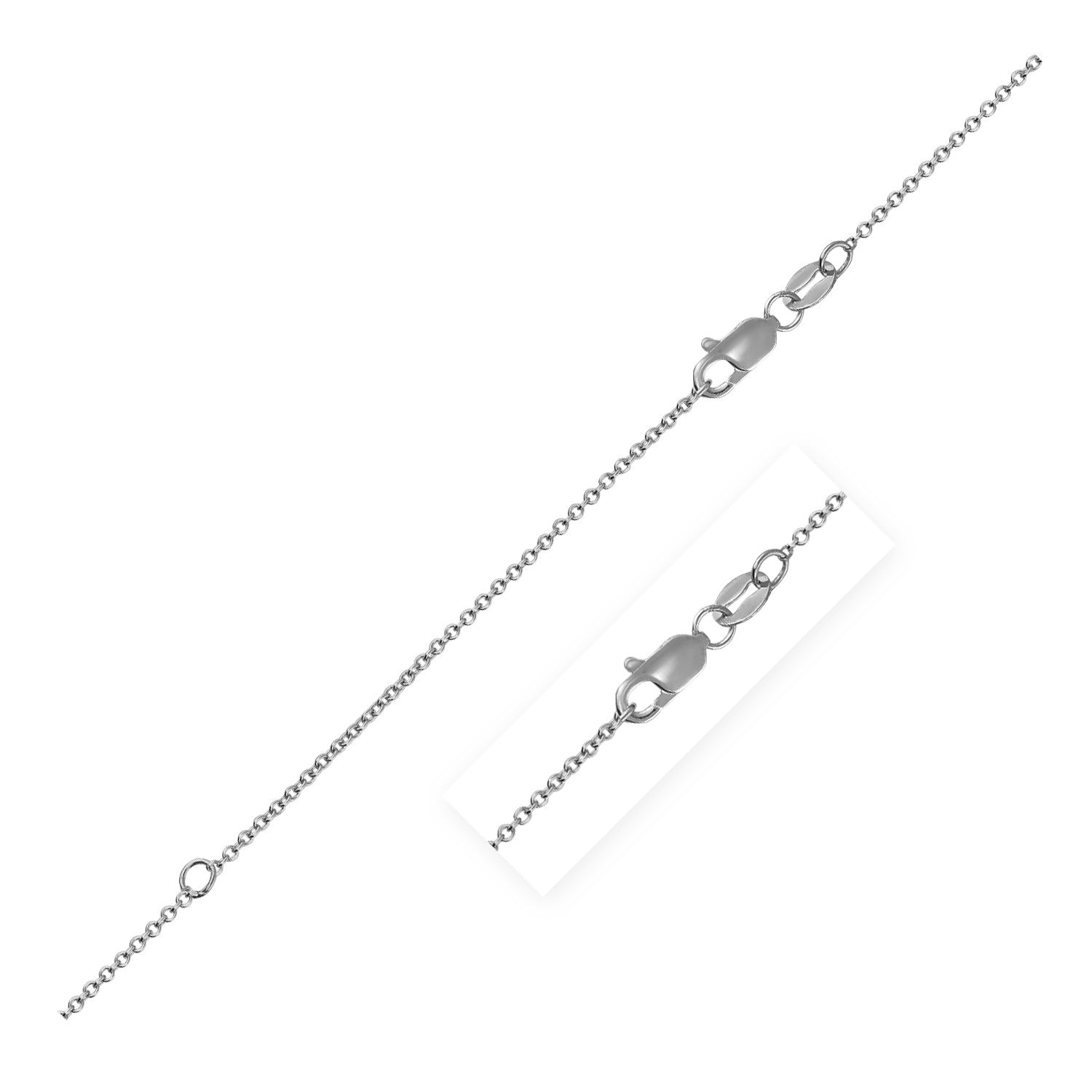 Extendable Cable Chain in 14k White Gold (1.10 mm) - Coolpeacock
