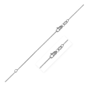 Extendable Cable Chain in 14k White Gold (1.10 mm) - Coolpeacock