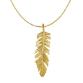 Feather Pendant in 10k Yellow Gold - Coolpeacock