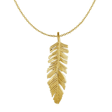 Feather Pendant in 10k Yellow Gold - Coolpeacock