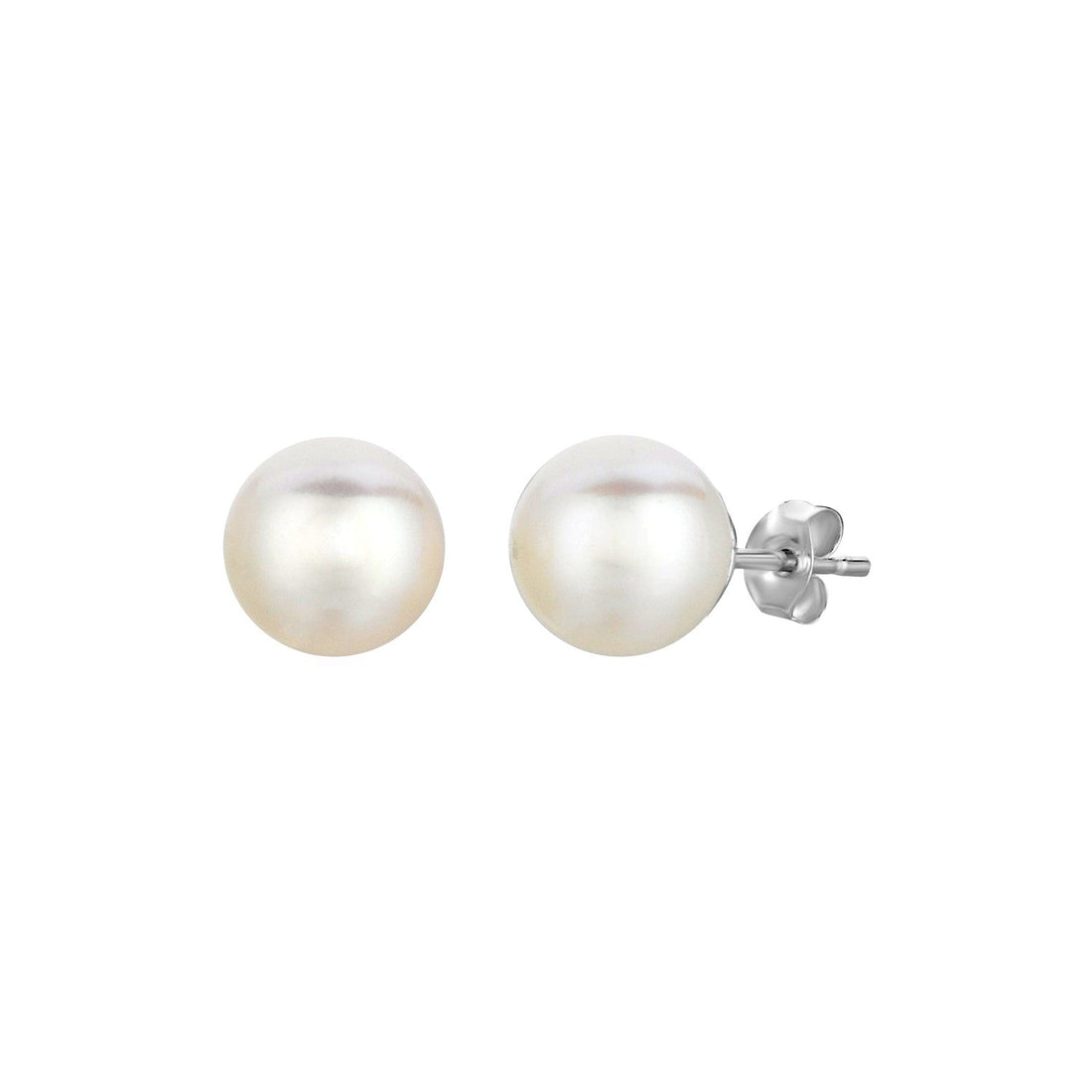 Freshwater Pearl Earrings in Sterling Silver(8mm) - Coolpeacock