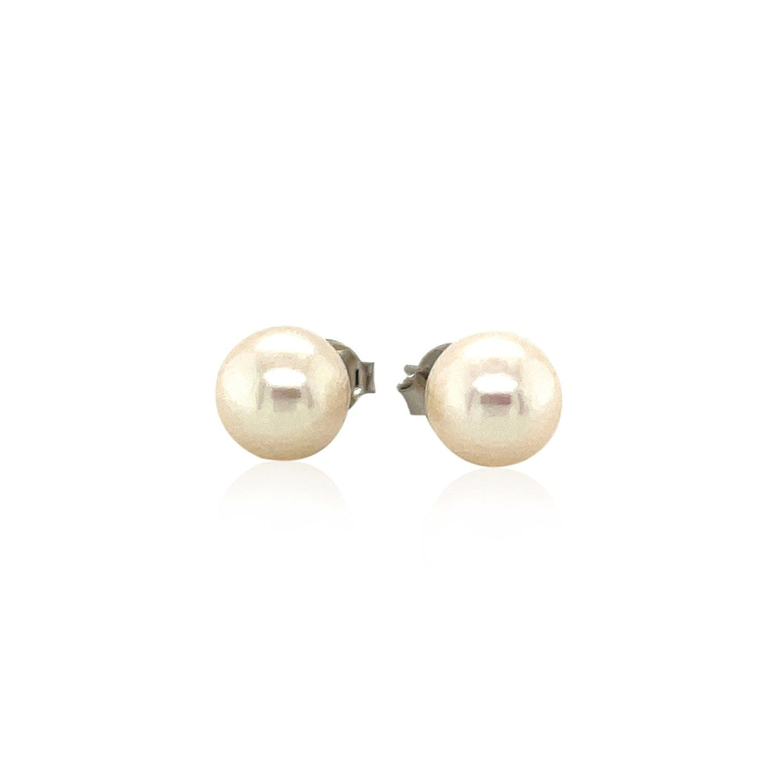 Freshwater Pearl Earrings in Sterling Silver(8mm) - Coolpeacock