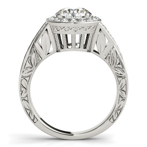 Halo Set Diamond Engagement Ring in 14k White Gold (1 5/8 cttw) - Coolpeacock