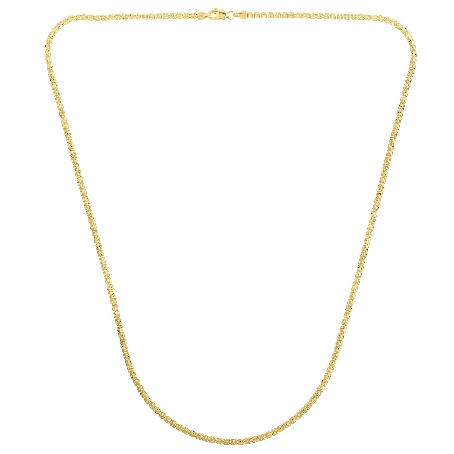 Ice Barrel Chain in 14k Yellow Gold (2.70 mm) - Coolpeacock
