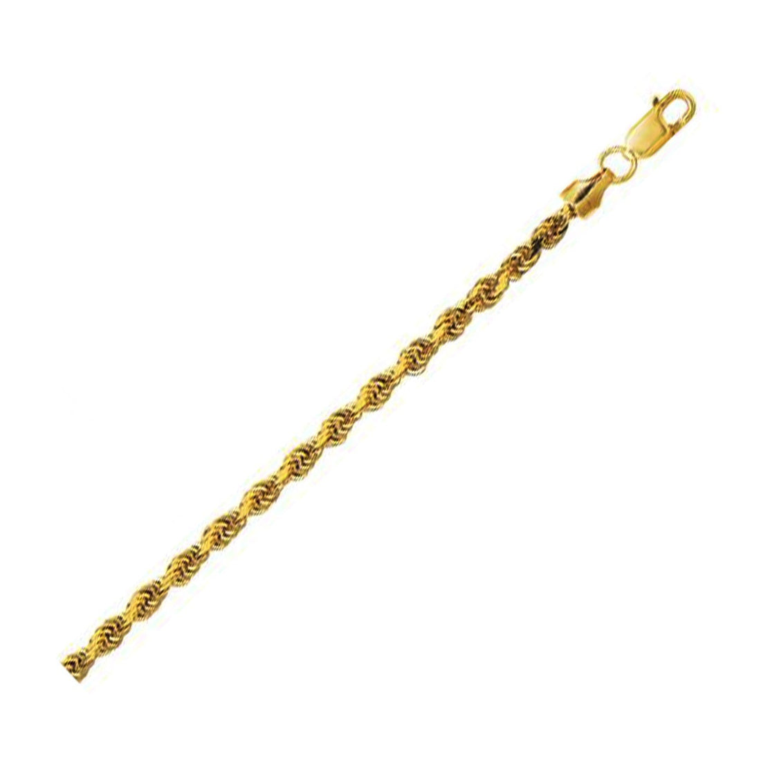 Lite Rope Chain Bracelet in 10k Yellow Gold (3.20 mm) - Coolpeacock