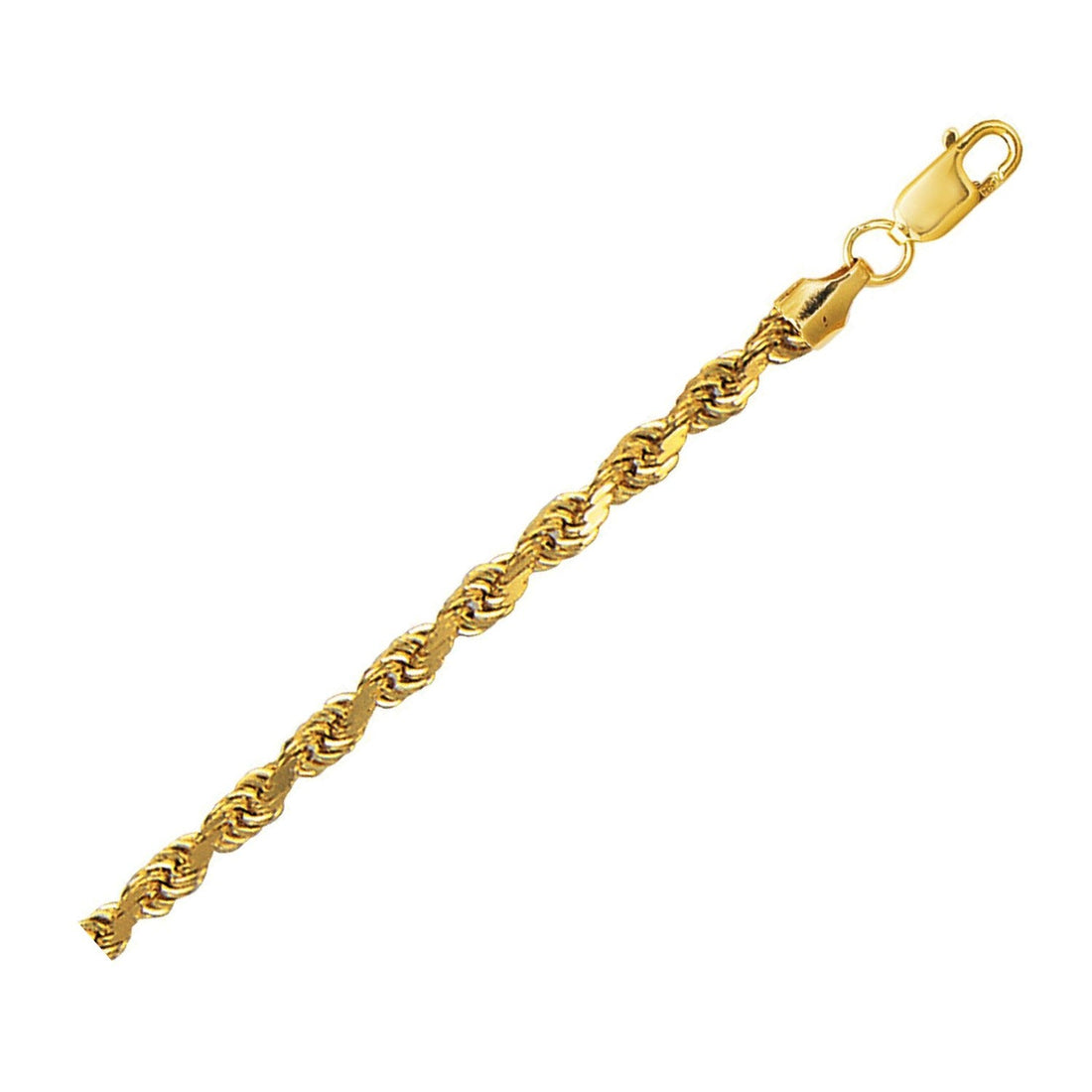 Lite Rope Chain Bracelet in 10k Yellow Gold (4.00 mm) - Coolpeacock
