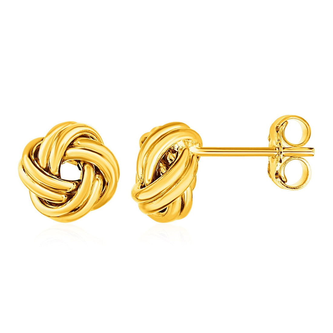 Love Knot Post Earrings in 14k Yellow Gold - Coolpeacock