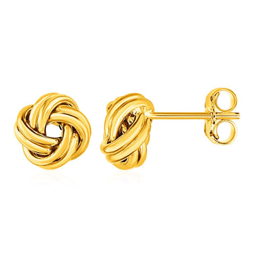 Love Knot Post Earrings in 14k Yellow Gold - Coolpeacock