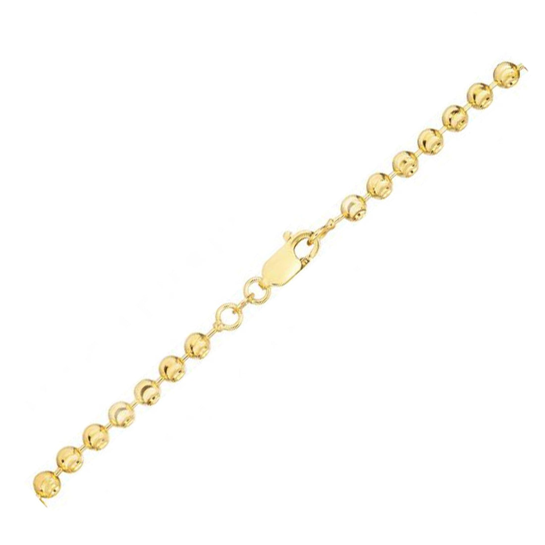 Moon Cut Bead Chain Bracelet in 14k Yellow Gold (3.00 mm) - Coolpeacock