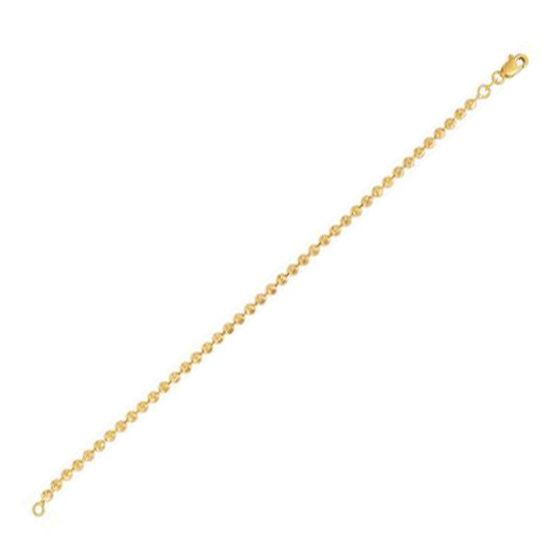 Moon Cut Bead Chain Bracelet in 14k Yellow Gold (3.00 mm) - Coolpeacock